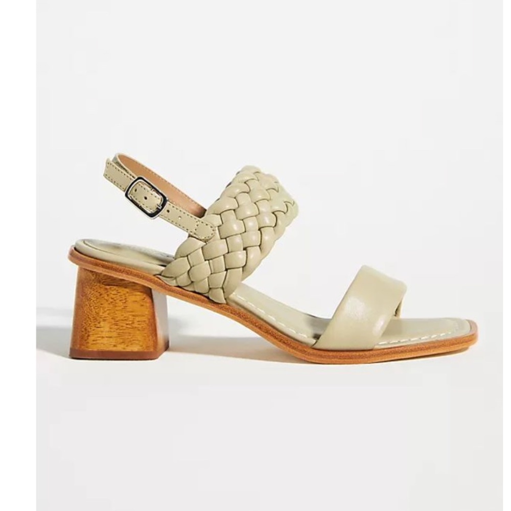 Bernardo Beaufort Heels Leather Green Braided